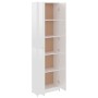 Armadio Corridoio Bianco Lucido 55x25x189 cm Legno Multistrato