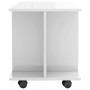 Mobile TV con Ruote Bianco Lucido 80x40x45 cm Legno Multistrato