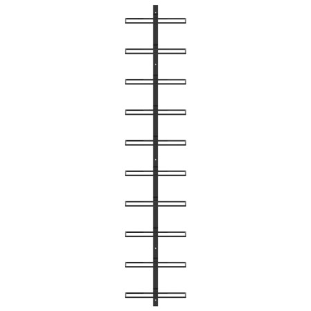 Portavini da Parete per 10 Bottiglie Nero in Metallo