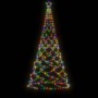 Albero di Natale con Palo in Metallo 500 LED Multicolore 3 m