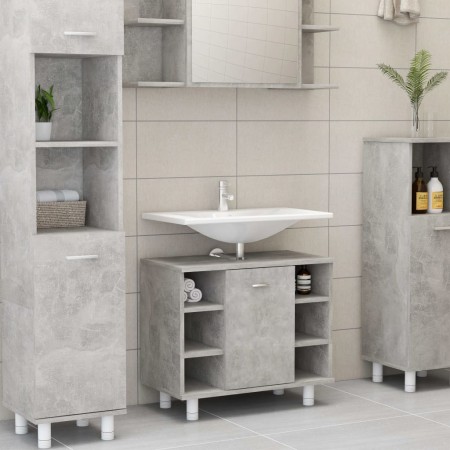 Mobile da Bagno Grigio Cemento 60x32x53,5 cm Legno Multistrato