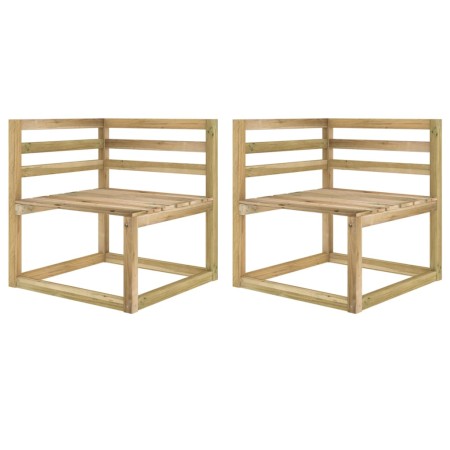 Divani Angolari da Giardino Pallet Legno Pino Impregnato Verde