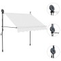 Tenda da Sole Retrattile Manuale con LED 150 cm Crema