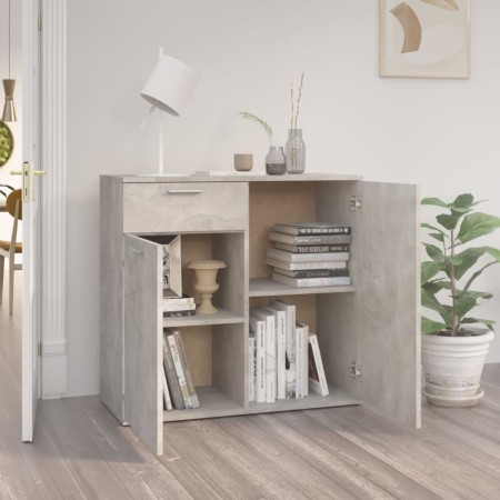 Credenza Grigio Cemento 80x36x75 cm in Legno Multistrato