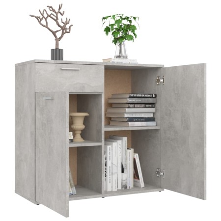 Credenza Grigio Cemento 80x36x75 cm in Legno Multistrato