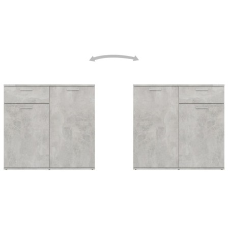 Credenza Grigio Cemento 80x36x75 cm in Legno Multistrato