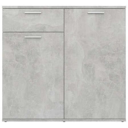 Credenza Grigio Cemento 80x36x75 cm in Legno Multistrato