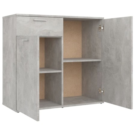 Credenza Grigio Cemento 80x36x75 cm in Legno Multistrato