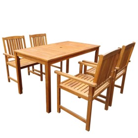 Set da Pranzo da Giardino 5 pz in Legno Massello di Acacia