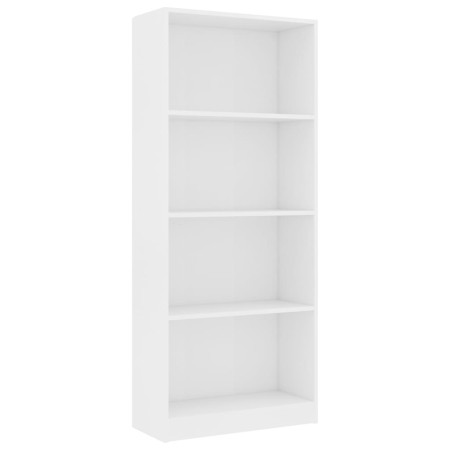 Libreria a 4 Ripiani Bianca 60x24x142 cm in Legno Multistrato