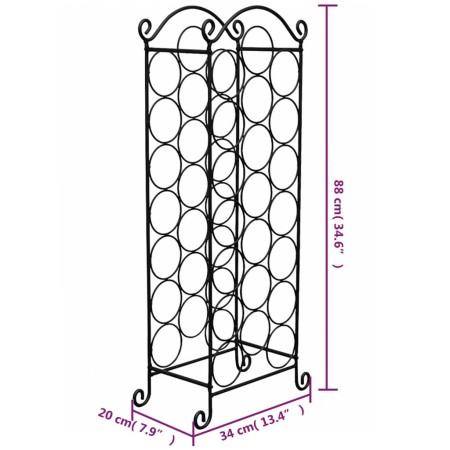 Porta Bottiglie di Vino per 21 Bottiglie in Metallo