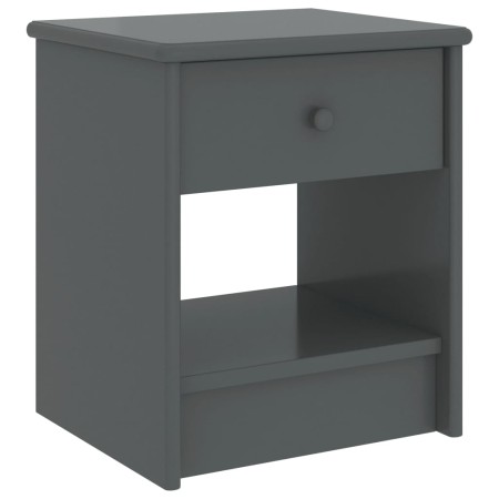 Comodino Grigio Scuro 35x30x40 cm in Legno Massello di Pino