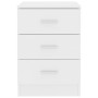 Comodino Bianco 38x35x56 cm in Legno Ingegnerizzato