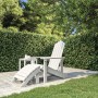 Sedia da Giardino Adirondack con Poggiapiedi Bianca HDPE