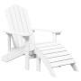 Sedia da Giardino Adirondack con Poggiapiedi Bianca HDPE