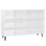 Credenza Bianco Lucido 103,5x35x70 cm in Legno Multistrato