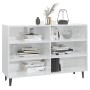 Credenza Bianco Lucido 103,5x35x70 cm in Legno Multistrato