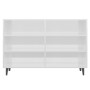 Credenza Bianco Lucido 103,5x35x70 cm in Legno Multistrato