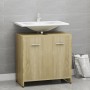 Armadietto da Bagno Rovere Sonoma 60x33x61 cm Legno Multistrato