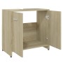 Armadietto da Bagno Rovere Sonoma 60x33x61 cm Legno Multistrato