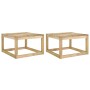 Tavoli Giardino Pallet 2pz 60x60x36,5cm Legno Pino Impregnato