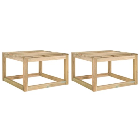 Tavoli Giardino Pallet 2pz 60x60x36,5cm Legno Pino Impregnato