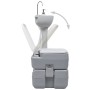 Set WC Portatile da Campeggio e Lavandino con Supporto Grigio