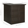 Tavolo da Bar ad Angolo Marrone 100x50x105 cm in Polyrattan