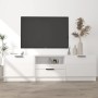 Mobile Porta TV Bianco Lucido 140x35x40 cm in Legno Multistrato