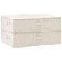 Scatole Portaoggetti 2pz in Tessuto 70x40x18 cm Crema