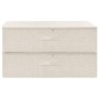 Scatole Portaoggetti 2pz in Tessuto 70x40x18 cm Crema