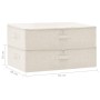 Scatole Portaoggetti 2pz in Tessuto 70x40x18 cm Crema