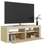 Mobile Porta TV con Luci LED Rovere Sonoma 120x35x40 cm