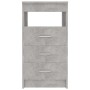 Cassettiera Grigio Cemento 40x50x76 cm in Legno Multistrato