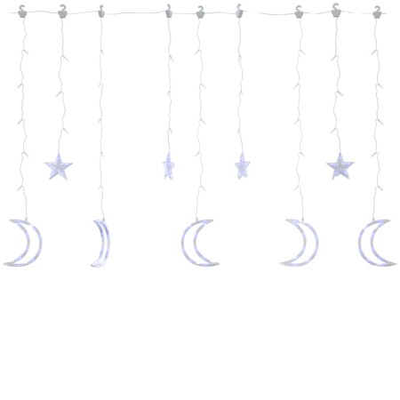 Luci Fatate Stella e Luna con Telecomando 138 LED Blu