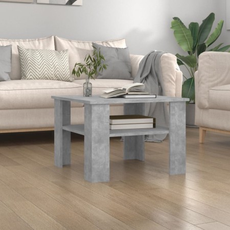 Tavolino da Salotto Grigio Cemento 60x60x42cm Legno Multistrato