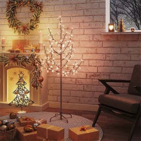 Albero di Ciliegio con 84 LED Bianco Caldo 120 cm