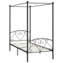 Letto a Baldacchino Nero in Metallo 90x200 cm