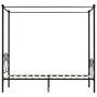 Letto a Baldacchino Nero in Metallo 90x200 cm