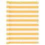 Paravento Balcone Bianco e Giallo 120x500 cm Tessuto Oxford