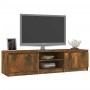 Mobile TV Rovere Fumo 140x40x35,5 cm in Legno Multistrato