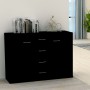 Credenza Nera 88x30x65 cm in Legno Multistrato