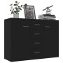 Credenza Nera 88x30x65 cm in Legno Multistrato