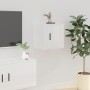 Mobili Porta TV a Parete 2 pz Bianco Lucido 40x34,5x40 cm