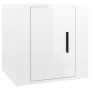 Mobili Porta TV a Parete 2 pz Bianco Lucido 40x34,5x40 cm