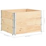 Collari per Pallet 3 pz 100x100 cm in Legno Massello di Pino