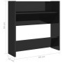 Scarpiere a Muro 4pz Nero Lucido 60x18x60cm Legno Multistrato