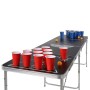 HI Tavolo Pieghevole Beer Pong Altezza Regolabile Nero