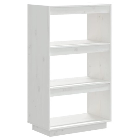 Libreria/Divisorio Bianco 60x35x103cm in Legno Massello di Pino