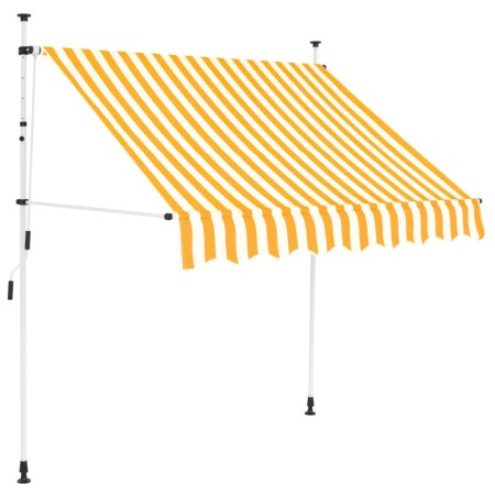 Tenda da Sole Retrattile Manuale 200cm Strisce Arancione Bianco